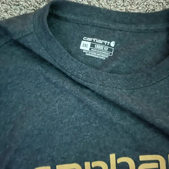 Carhartt Men's Dark Gray Tee with Gold Logo - Picture 2 of 3